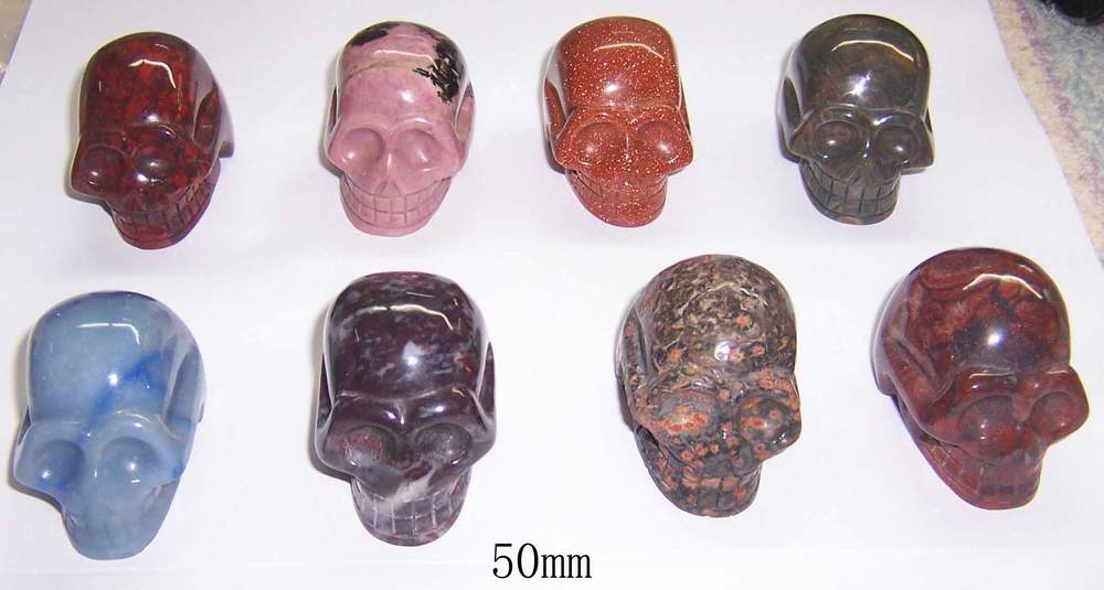 Semi Precious Stone Carving, Fashion Carving Skull Buddha, Figure, Statue<Esb01515>